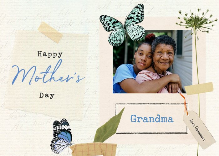 Vintage Grandma Mother's Day Photo Upload Card