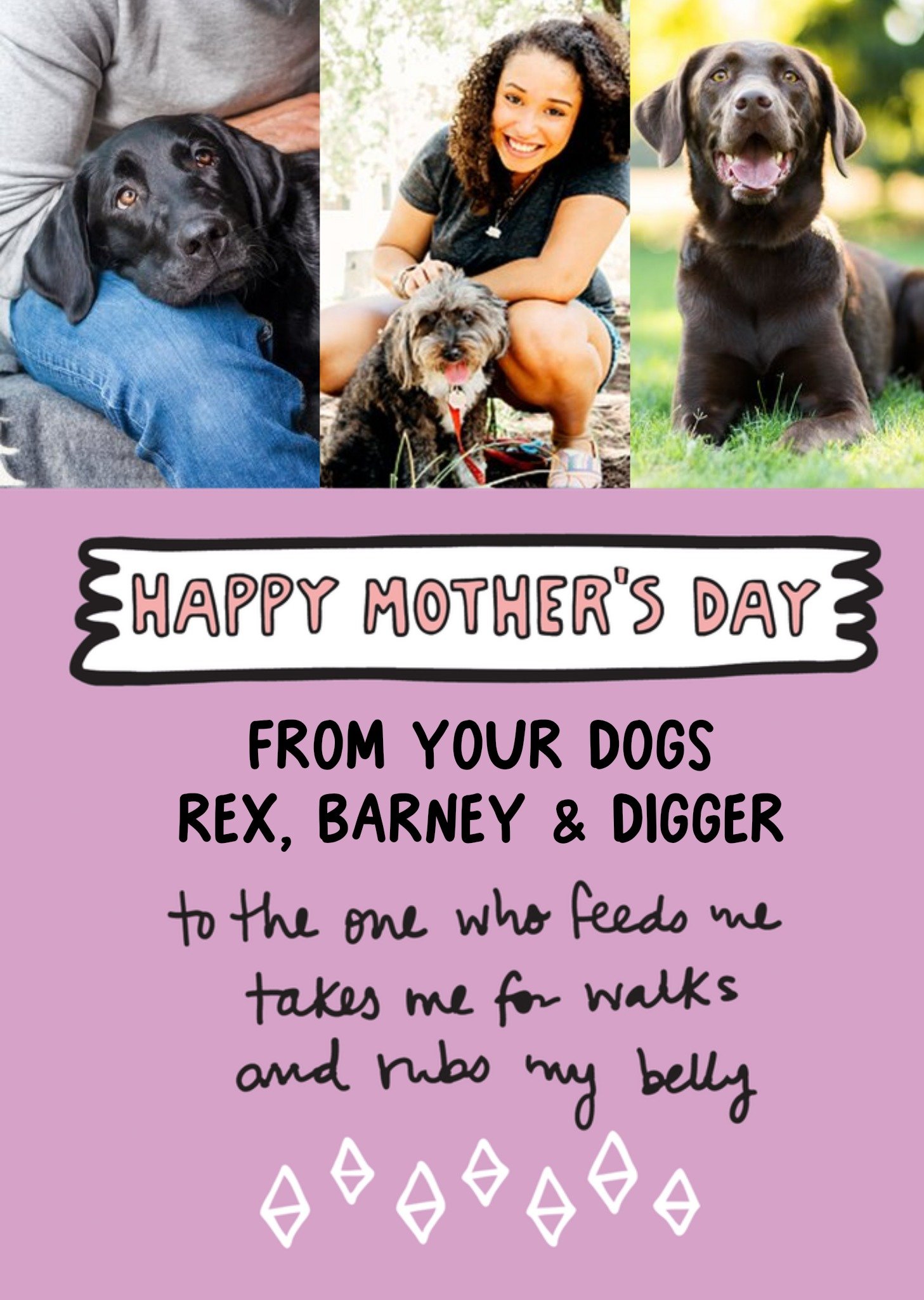 Moonpig Angela Chick Photo Upload Mother's Day Card From Your Dogs