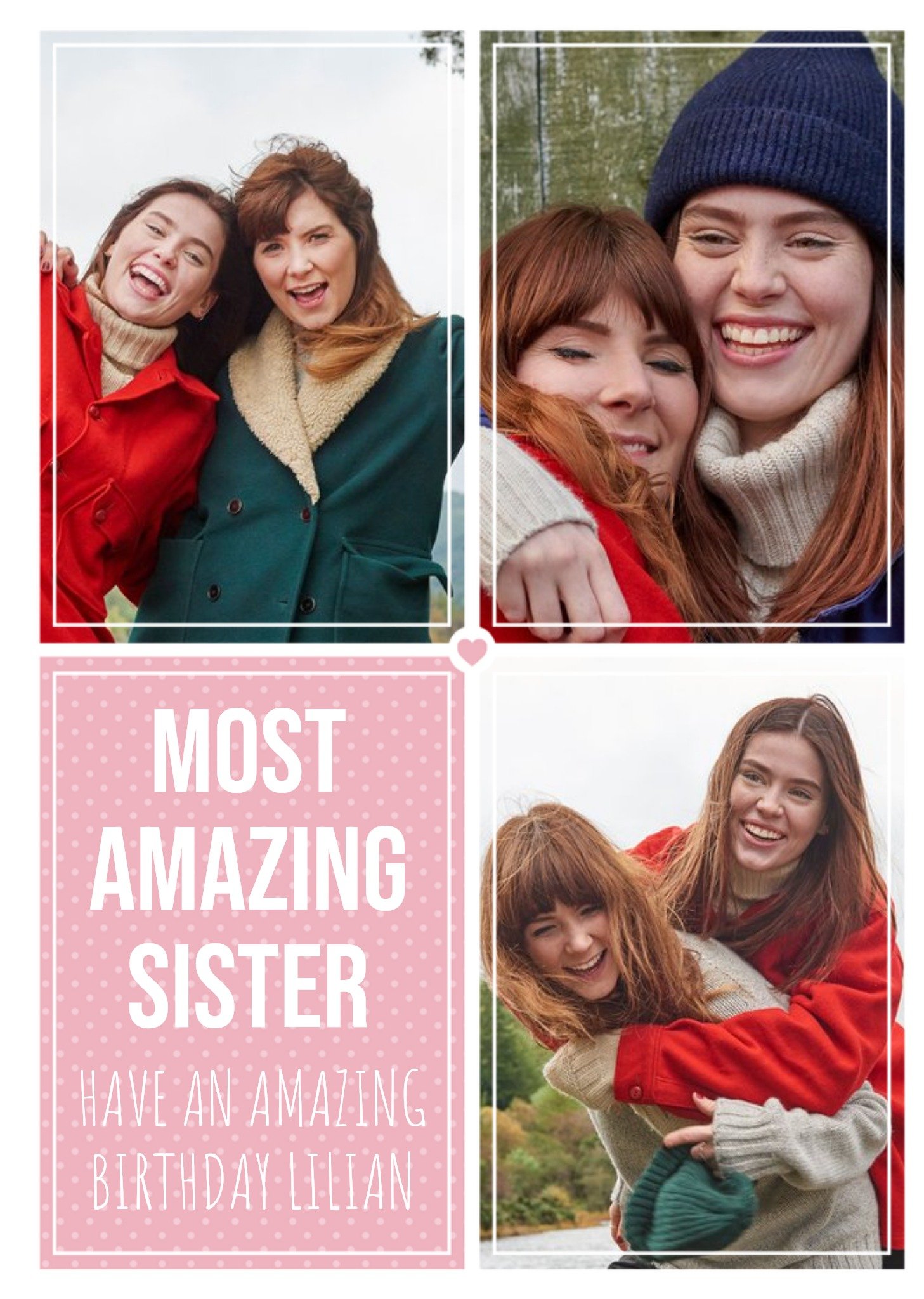 Moonpig Birthday Card - Photo Upload Card - Most Amazing Sister