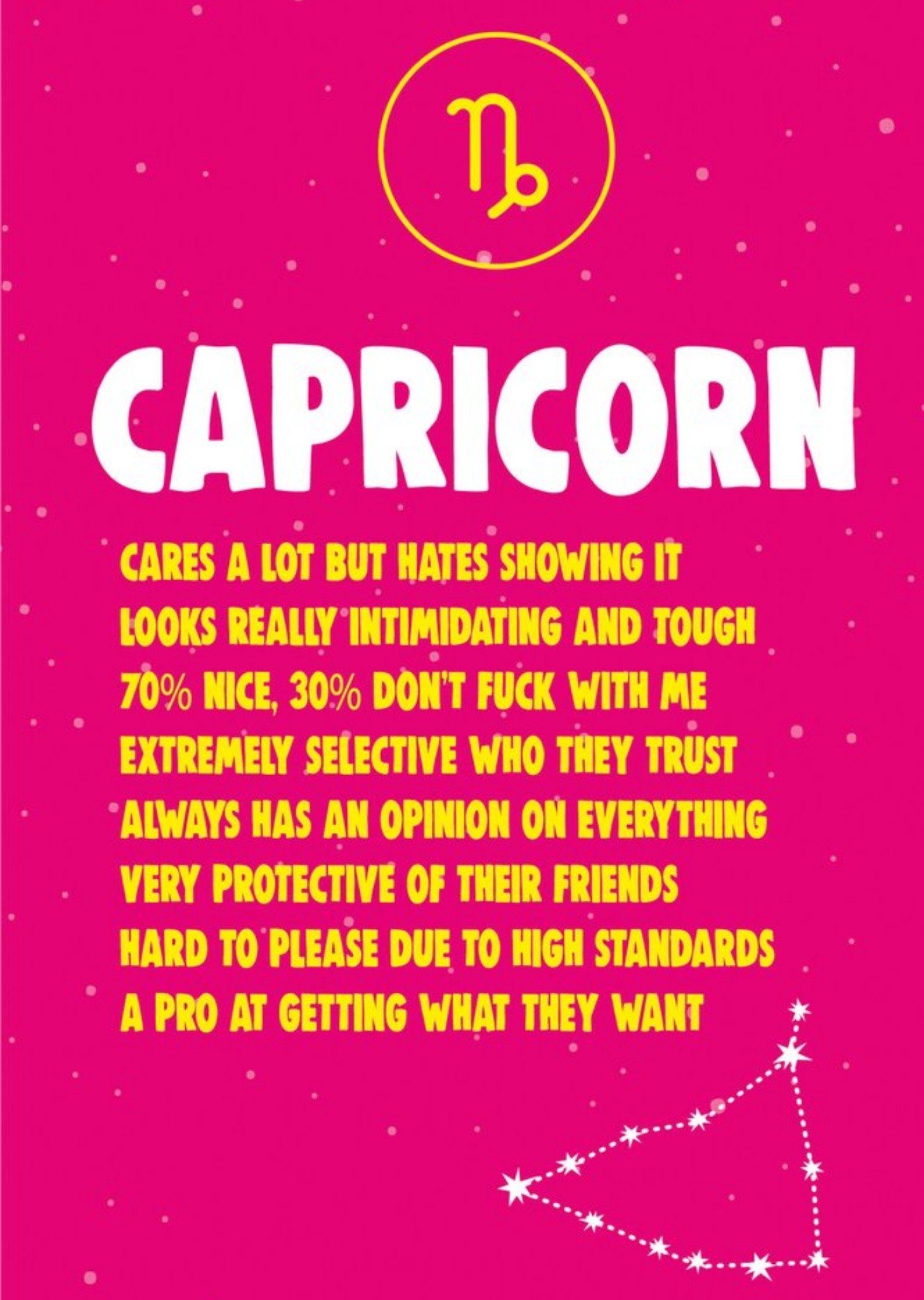 Moonpig Cheeky Chops Capricorn Star Sign Birthday Card