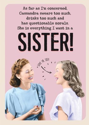 Love Ya Sis Funny Sister Birthday Card