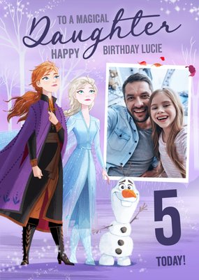 Disney Frozen 2 Magical Daughter Photo Upload 5th Birthday Card