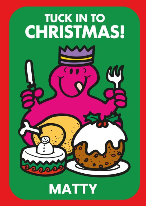 Mr Men Tuck In To Christmas Personalised Card