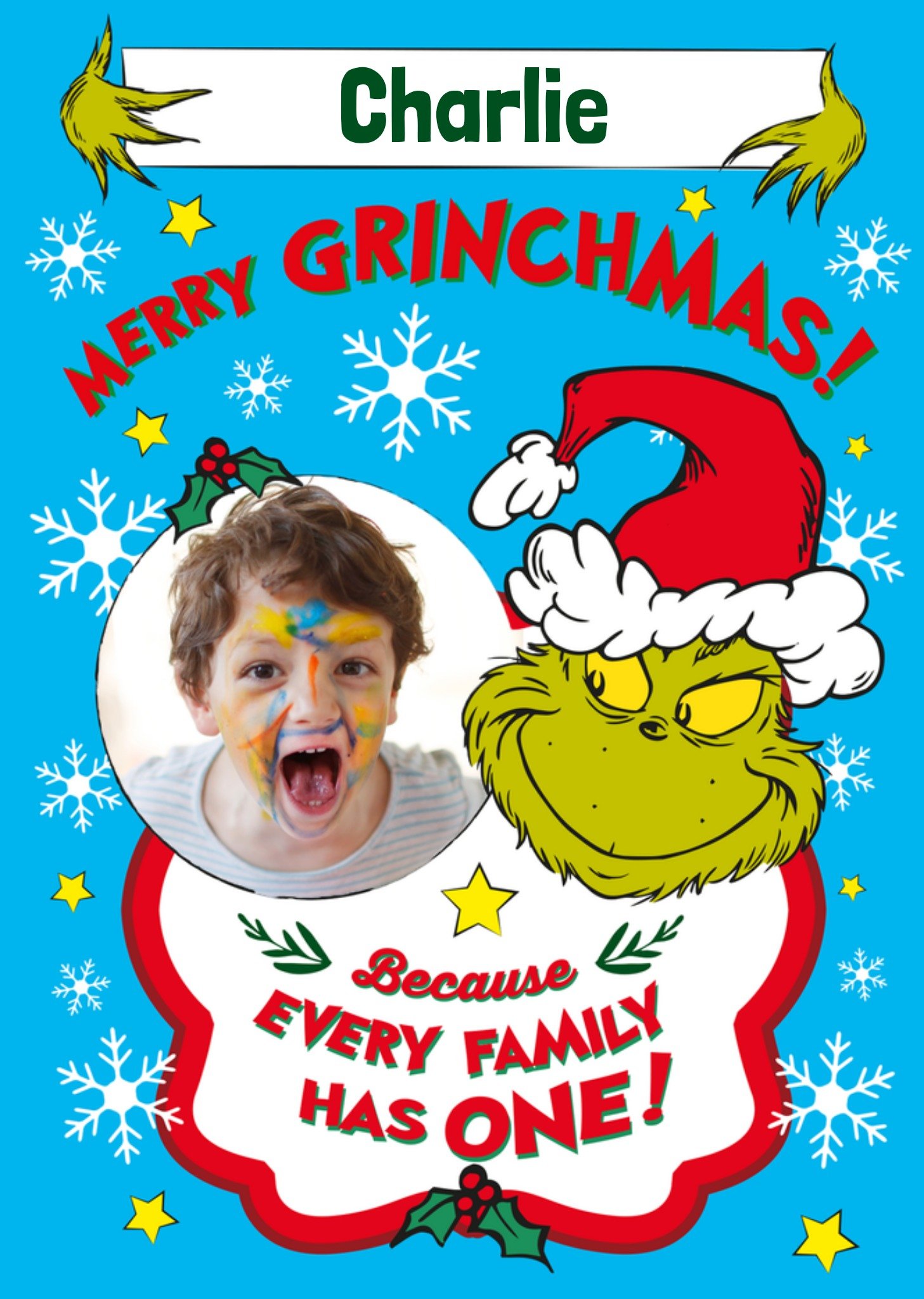 Moonpig The Grinch Photo Upload Christmas Card