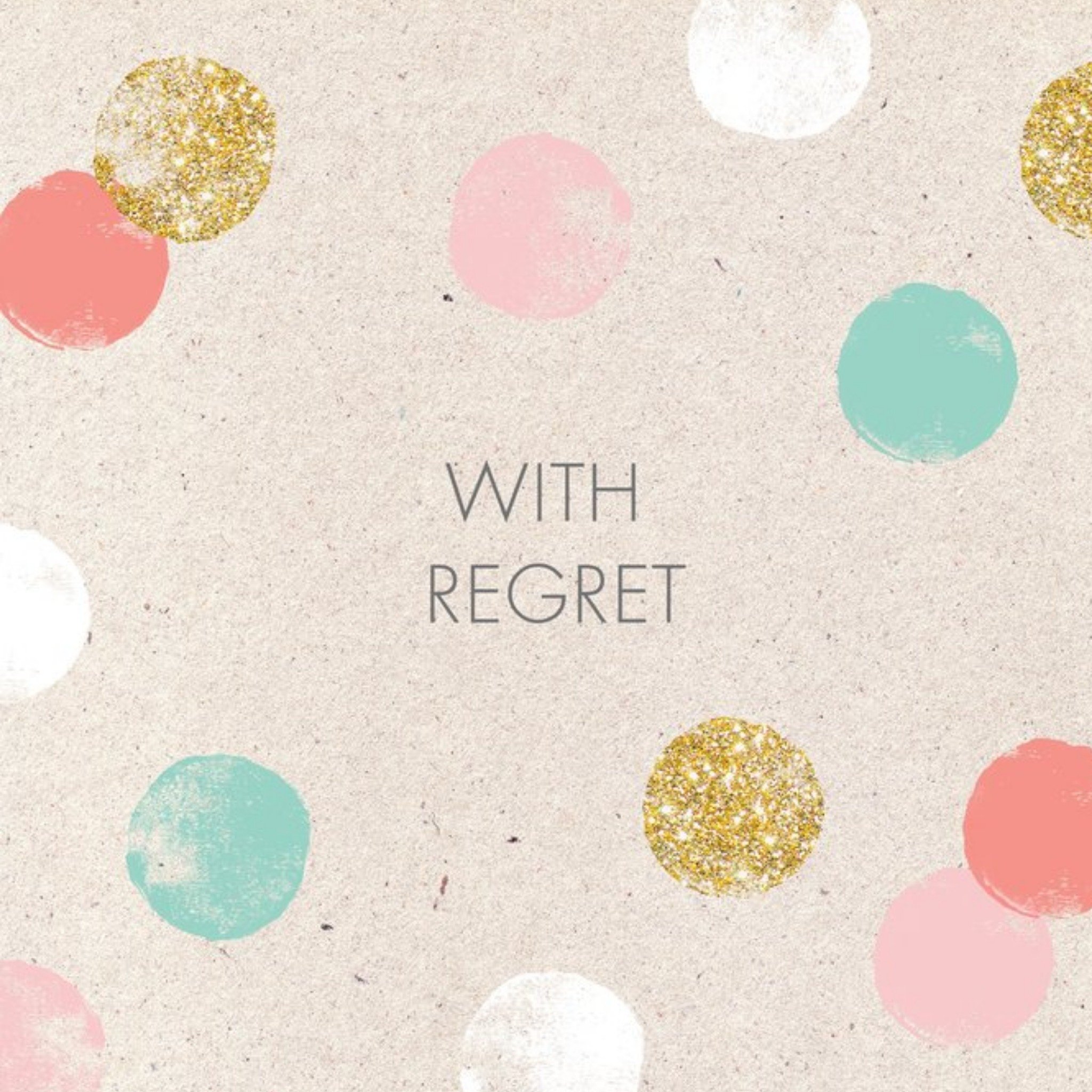 Moonpig Pastel And Glitter Spots Personalised With Regret Card