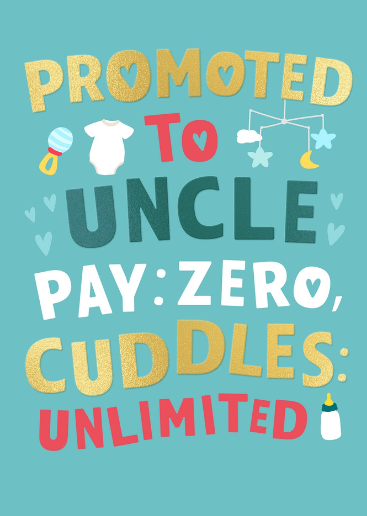 Moonpig Promoted To Uncle Pay Zero Cuddles Unlimited New Baby Card
