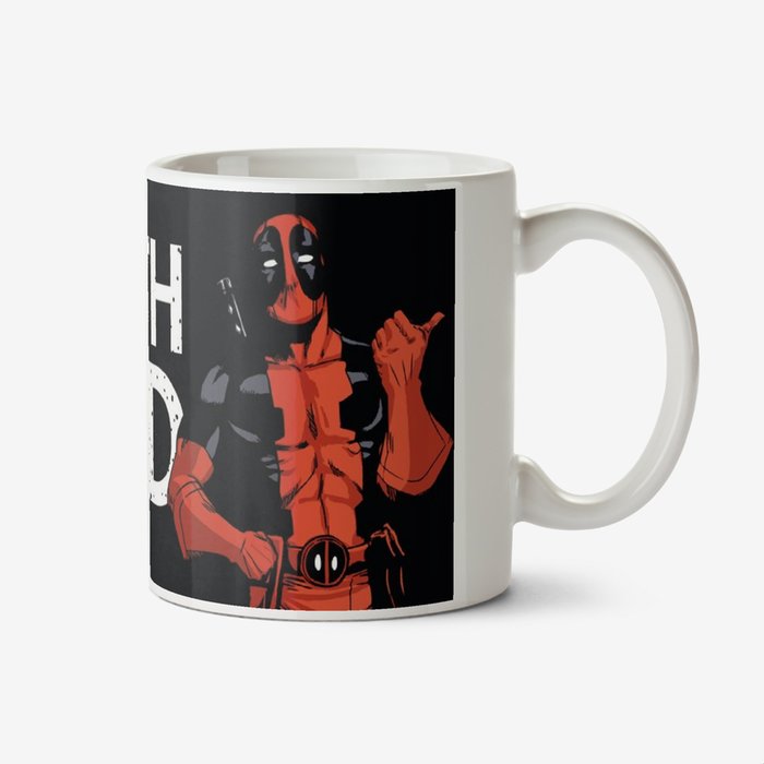 Deadpool Marvel funny humour comedy I'm with Stupid mug