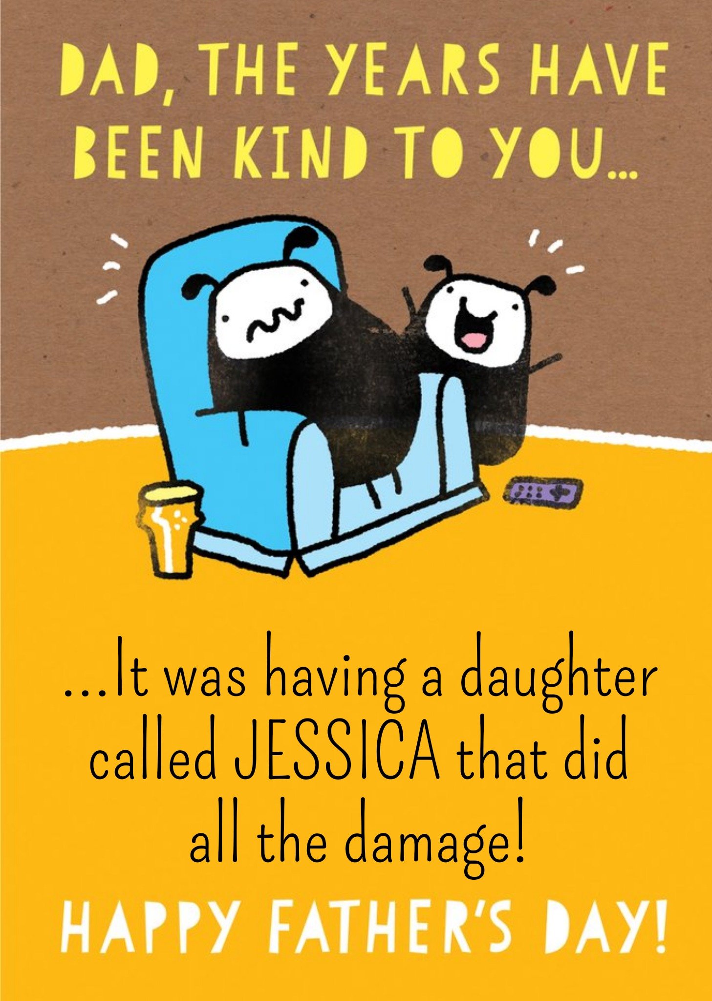 Moonpig Cute Cartoon Sheep Happy Fathers Day Dad The Years Have Been Kind To You Card