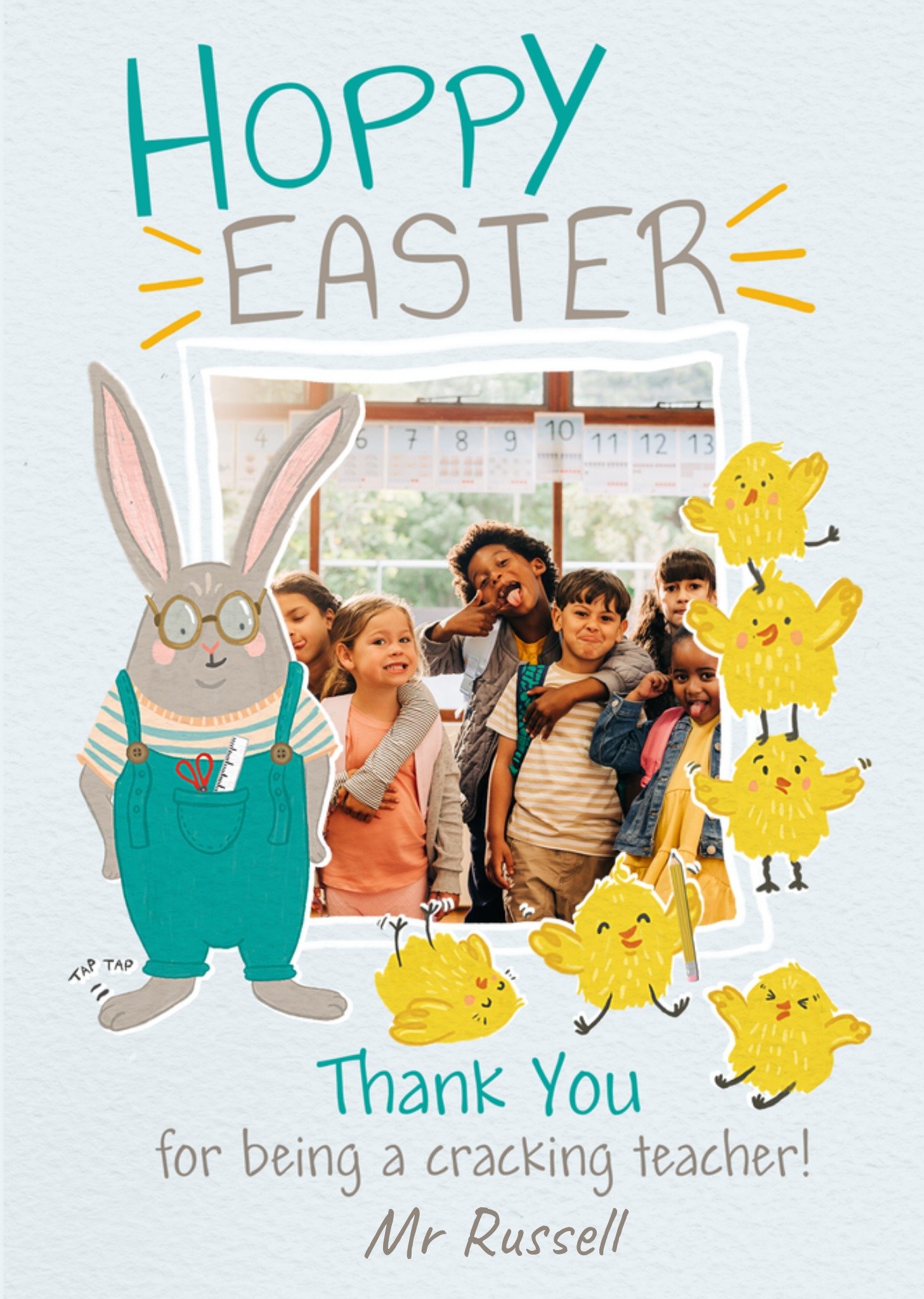 Moonpig Thank You For Being A Cracking Teacher Photo Upload Easter Card