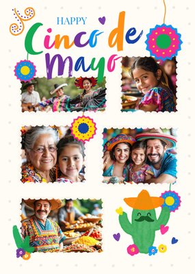 Happy Cinco De Mayo 5 Photo Upload Card