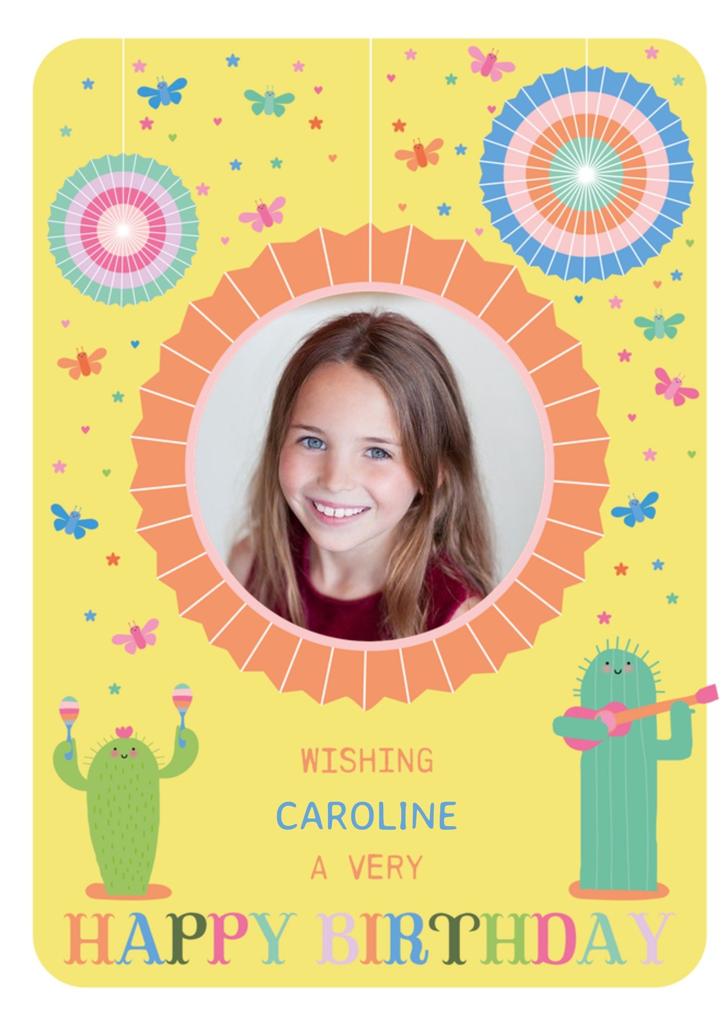 Moonpig Cute Mexican Themed Fiesta Cactus Photo Upload Birthday Card