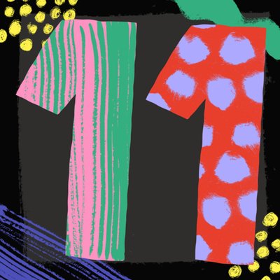 Bold & Bright Illustrated 11th Birthday Card