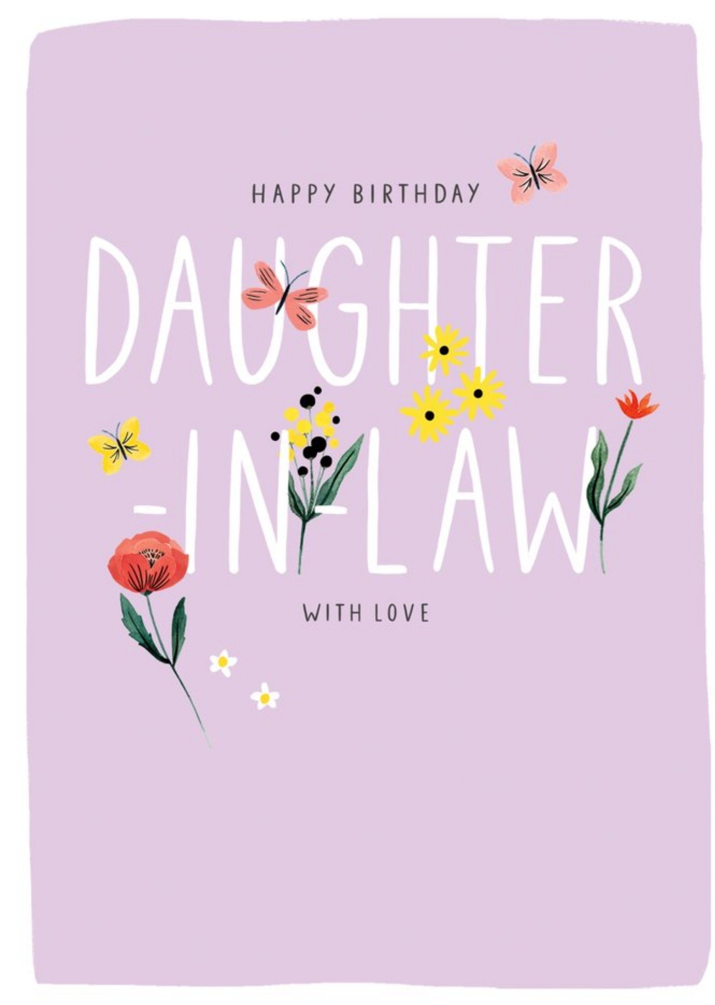 Moonpig Guk Floral Typographic Daugter-In-Law Birthday Card