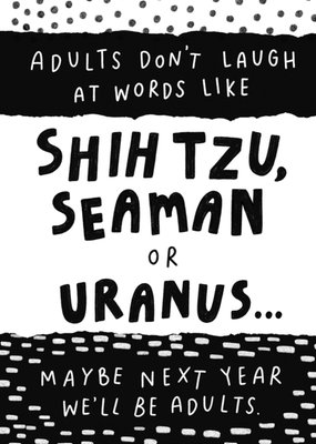 Rude Funny Adults Don't Laugh At These Words Birthday Card