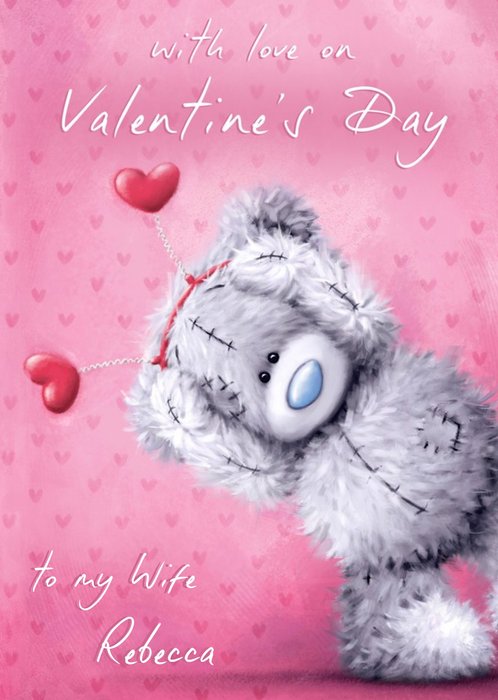 Tatty Teddy With Heart Accessories Personalised Happy Valentine's Day Card