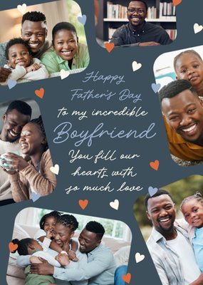 To My Incredible Boyfriend Collage Photo Upload Father’s Day Card
