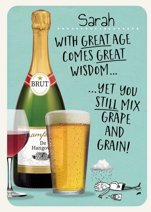 Mixing Drinks Funny Birthday Card