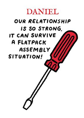 Illustration Of A Screwdriver Humorous Valentine's Day Card