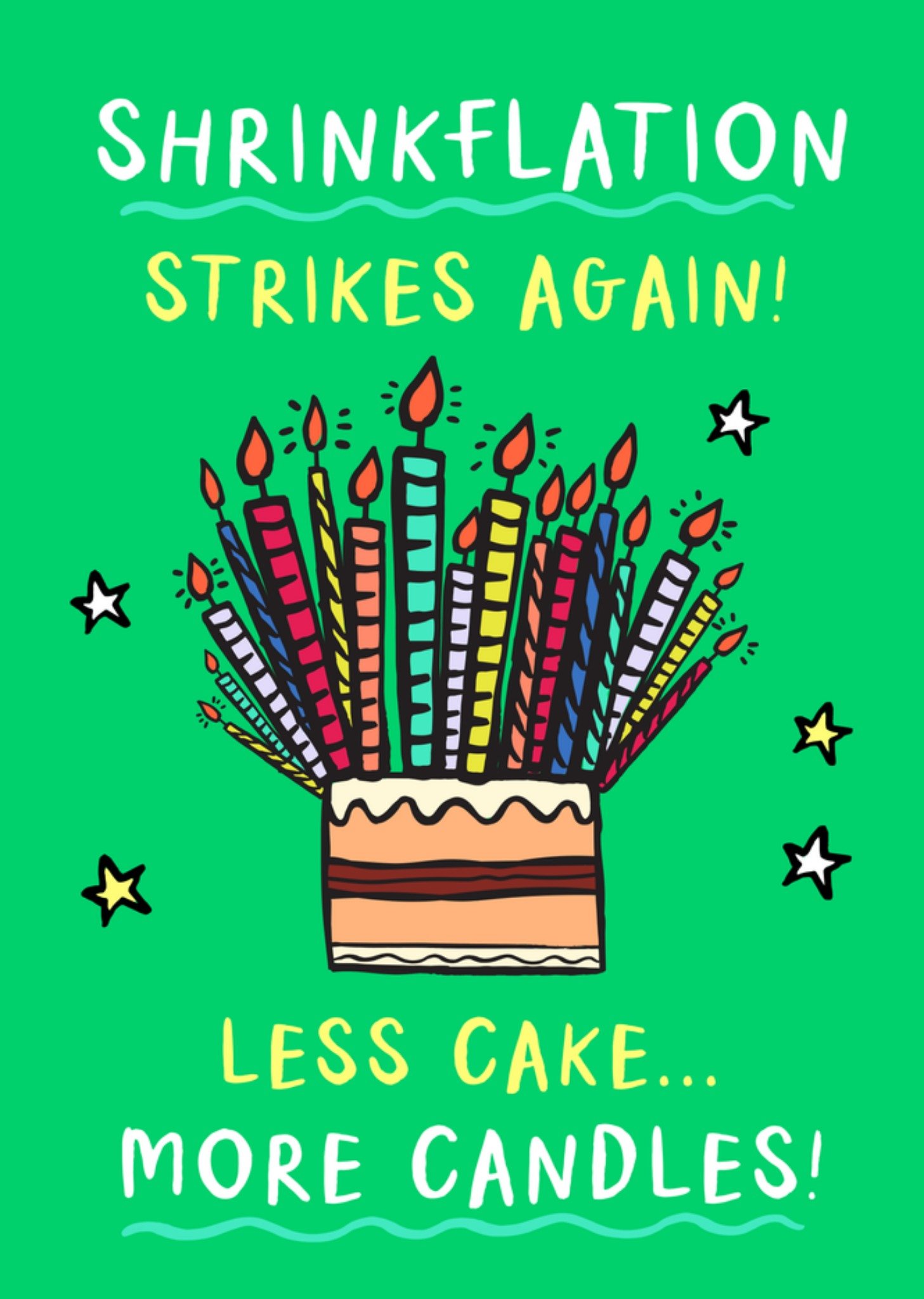 Moonpig Shrinkflation Less Cake More Candles Funny Birthday Card