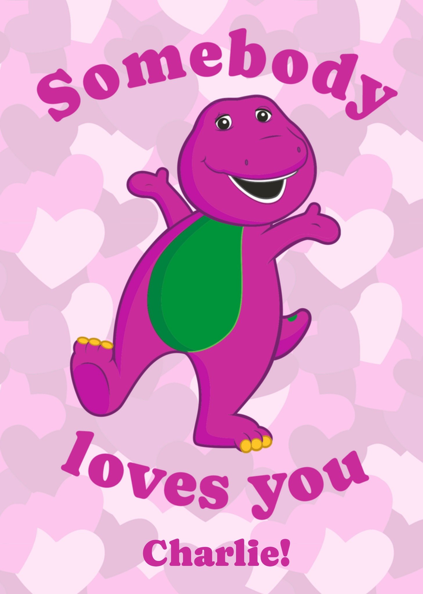 Mattel Barney The Dinosaur Somebody Loves You Birthday Card