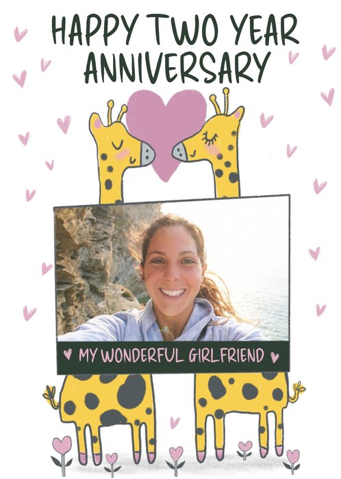 The London Studio Cute Giraffe My Wonderful Girlfriend 2nd Anniversary Card