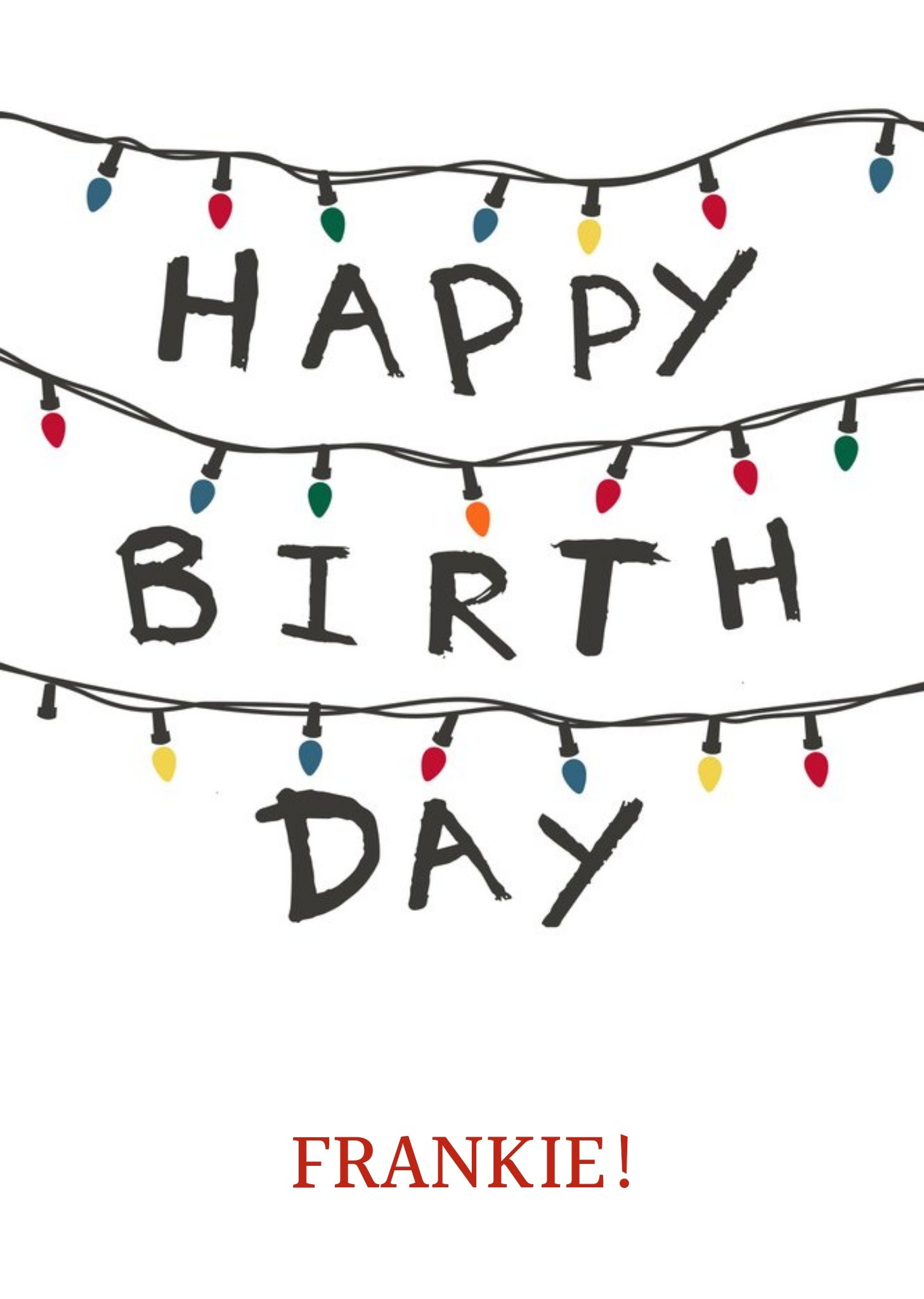Stranger Things Stanger Things Modern Lights The Upside Down Birthday Card
