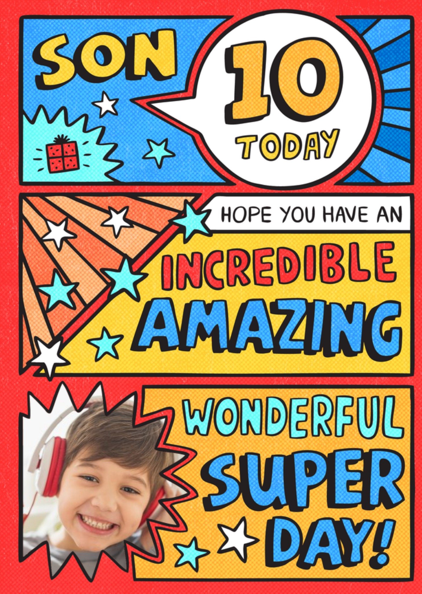 Moonpig Comic Strip Spoof Photo Upload Birthday Card