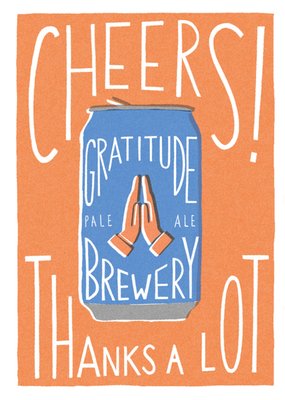 Retro Beer Can Illustrated Thank You Card