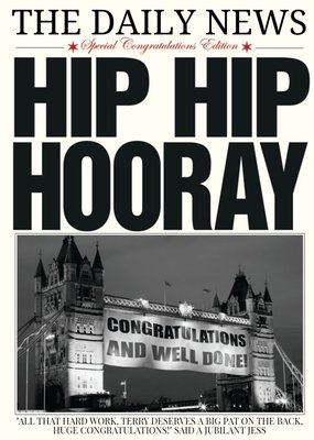 The Daily News Hip Hip Hooray Personalised Caption Card