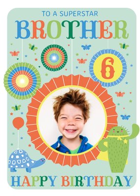 Hola Happy Illustrated Super Hero Photo Upload birthday Card