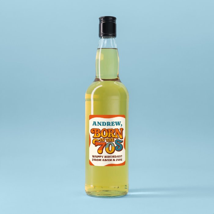 Personalised Born In The 70's Whisky 70cl