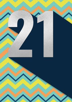 Striking Zigzag 21st Birthday Card