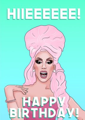 Illustrated Drag Queen Hiieee Card