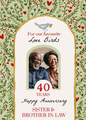 Our Favourite Love Birds 40 Years Photo Upload Anniversary Card