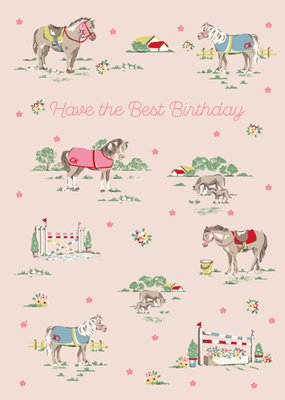 Horses Illustrated Cath Kidston Birthday Card 