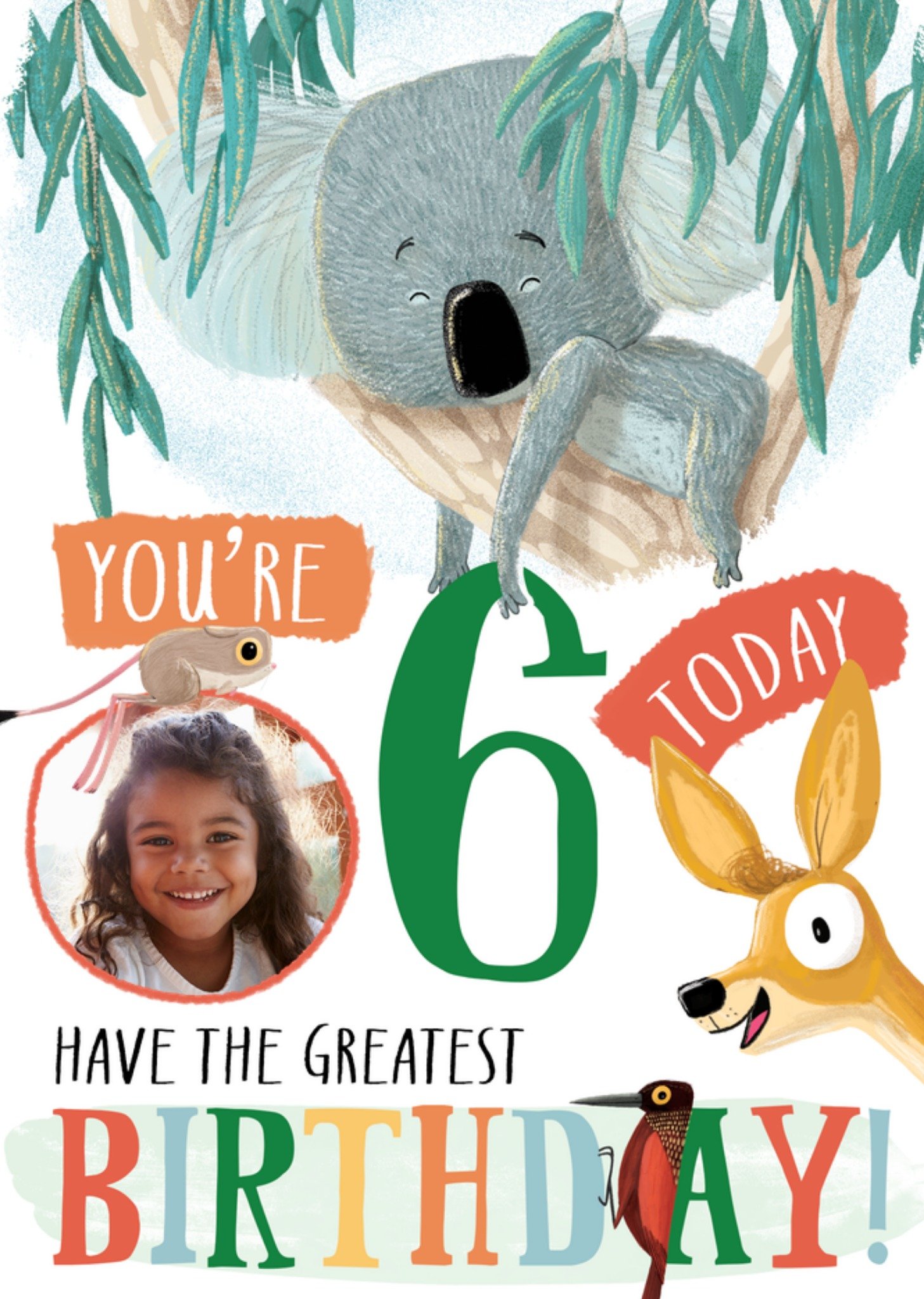 Moonpig You're Six Today Photo Upload Birthday Card