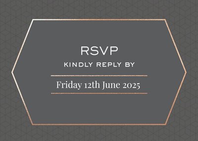 Geometric Pattern Graphic Typographic Wedding RSVP Card