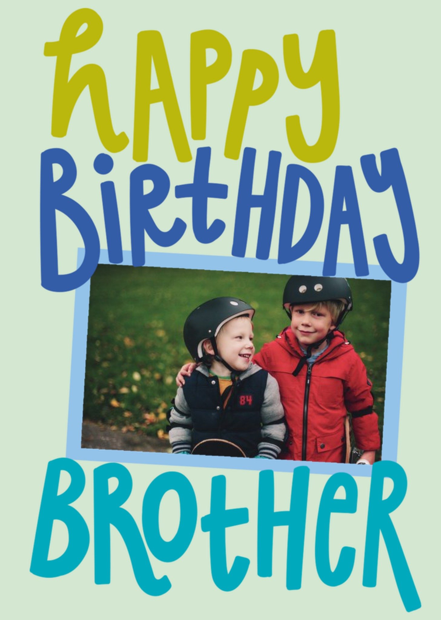 Moonpig Bold Fun Typographic Brother Photo Upload Birthday Card