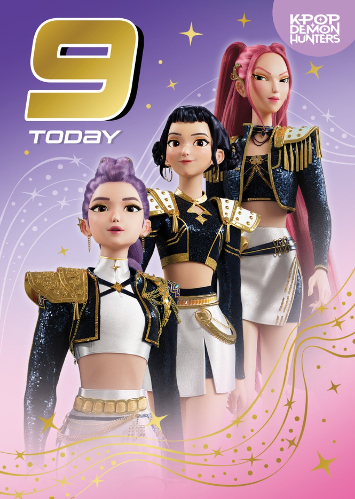 Moonpig Kpop Demon Hunters 9th Birthday Card