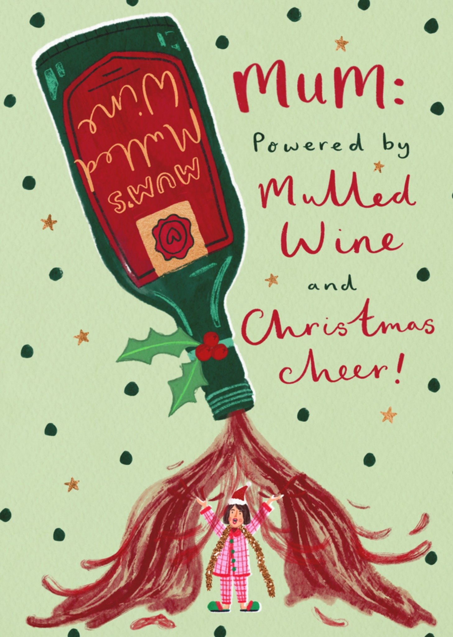 Moonpig Mum Powered By Mulled Wine And Christmas Cheer Card