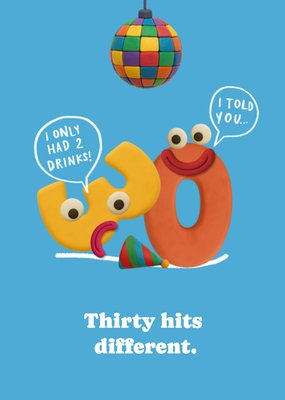 Thirty Hits Different Humour 30th Birthday Card