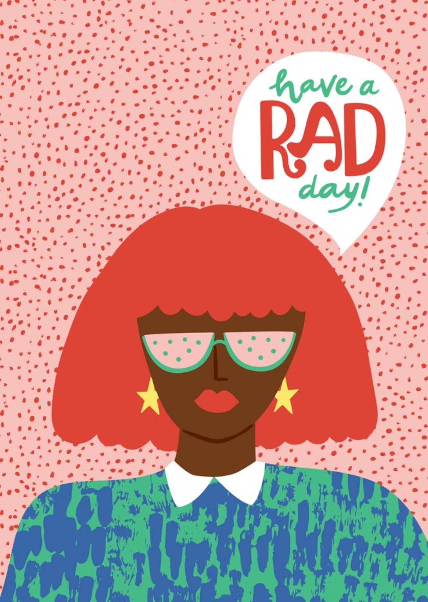 Moonpig Modern Illustrated Cool Lady Have A Rad Day Birthday Card