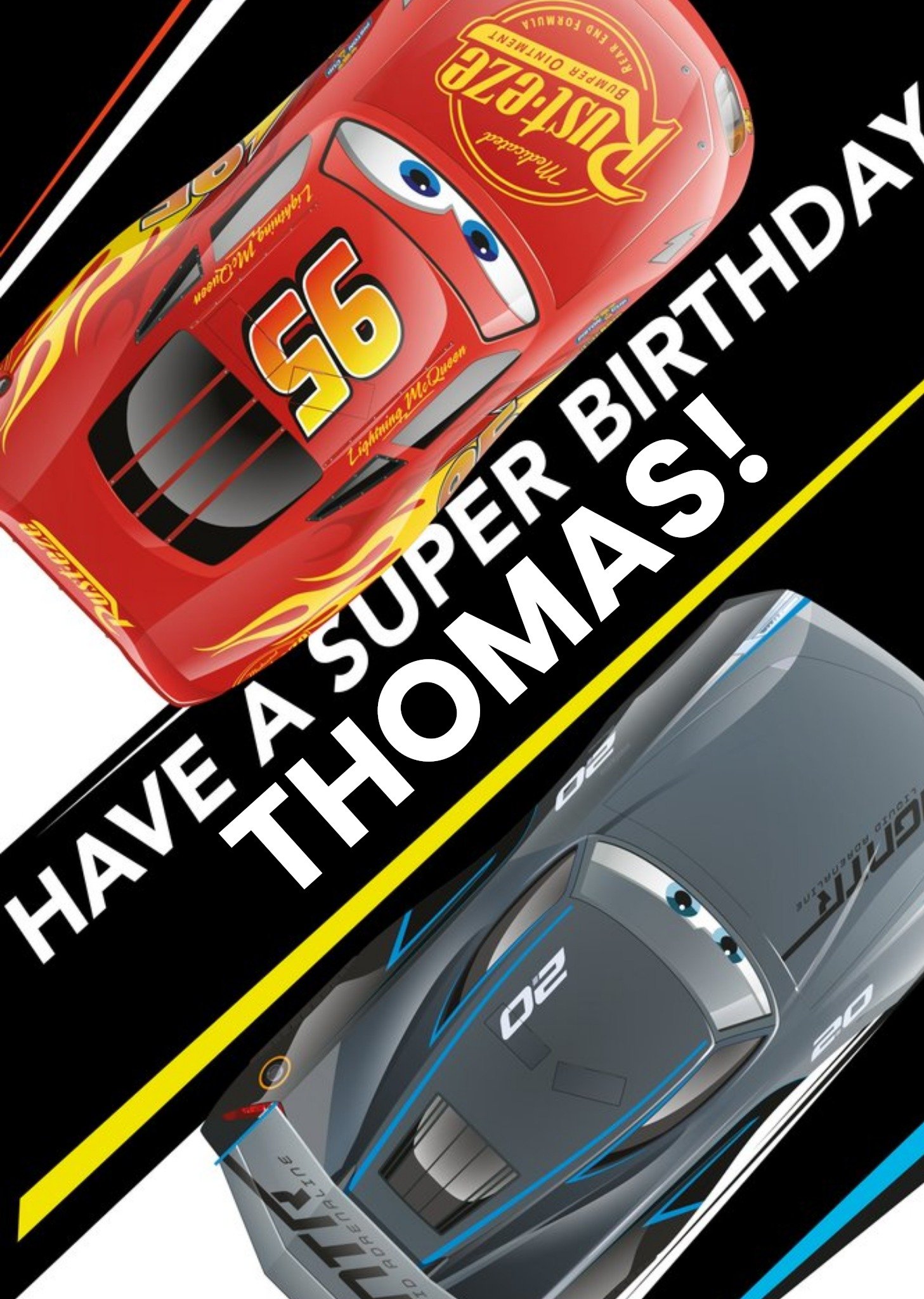Disney Cars Mcqueen And Storm Have A Super Birthday Card