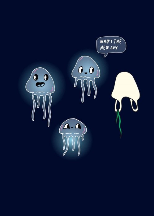 Funny Jellyfish Illustrated Scribbler Card