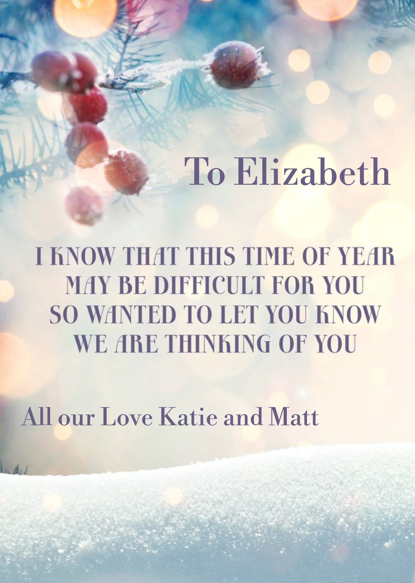 Moonpig This Time Of The Year May Be Difficult Thinking Of You This Christmas Card