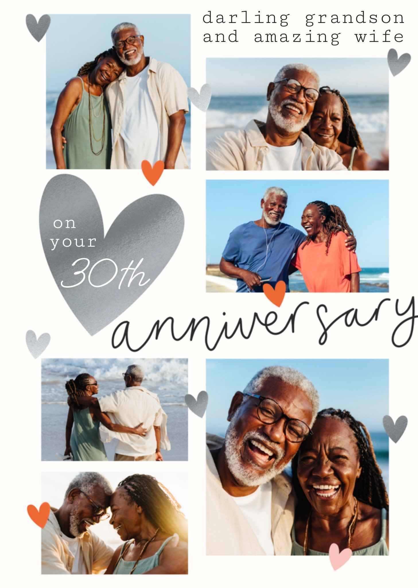 Moonpig Darling Grandson And Amazing Wife 30th Anniversary Photo Upload Card