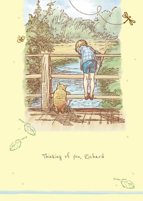 Classic Winnie The Pooh Personalised Thinking Of You Card