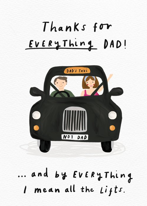 Scribbler Thanks For Everything Dad Illustrated Taxi Cab Father Card