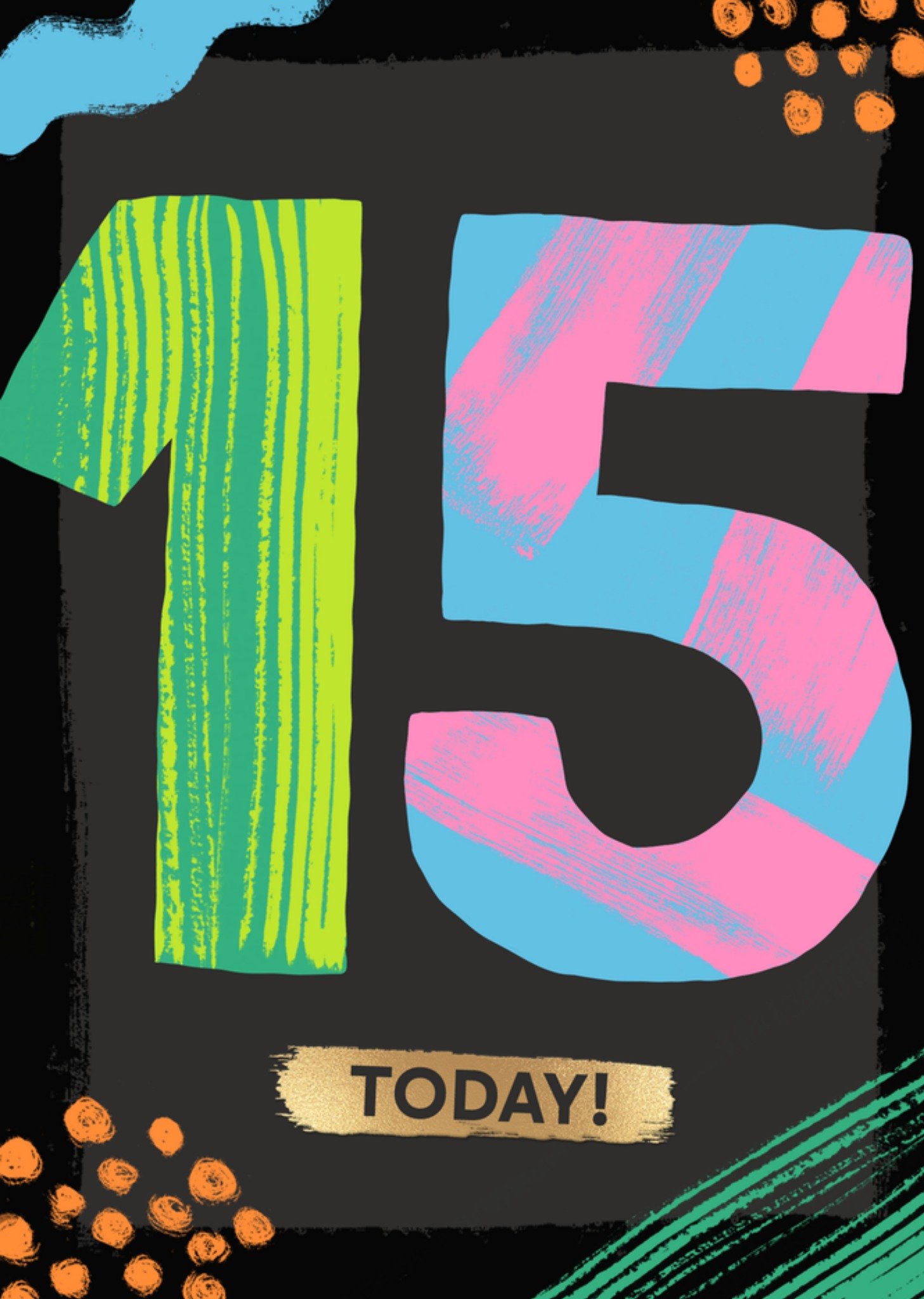 Moonpig Bright & Bold Illustrated 15 Today Birthday Card