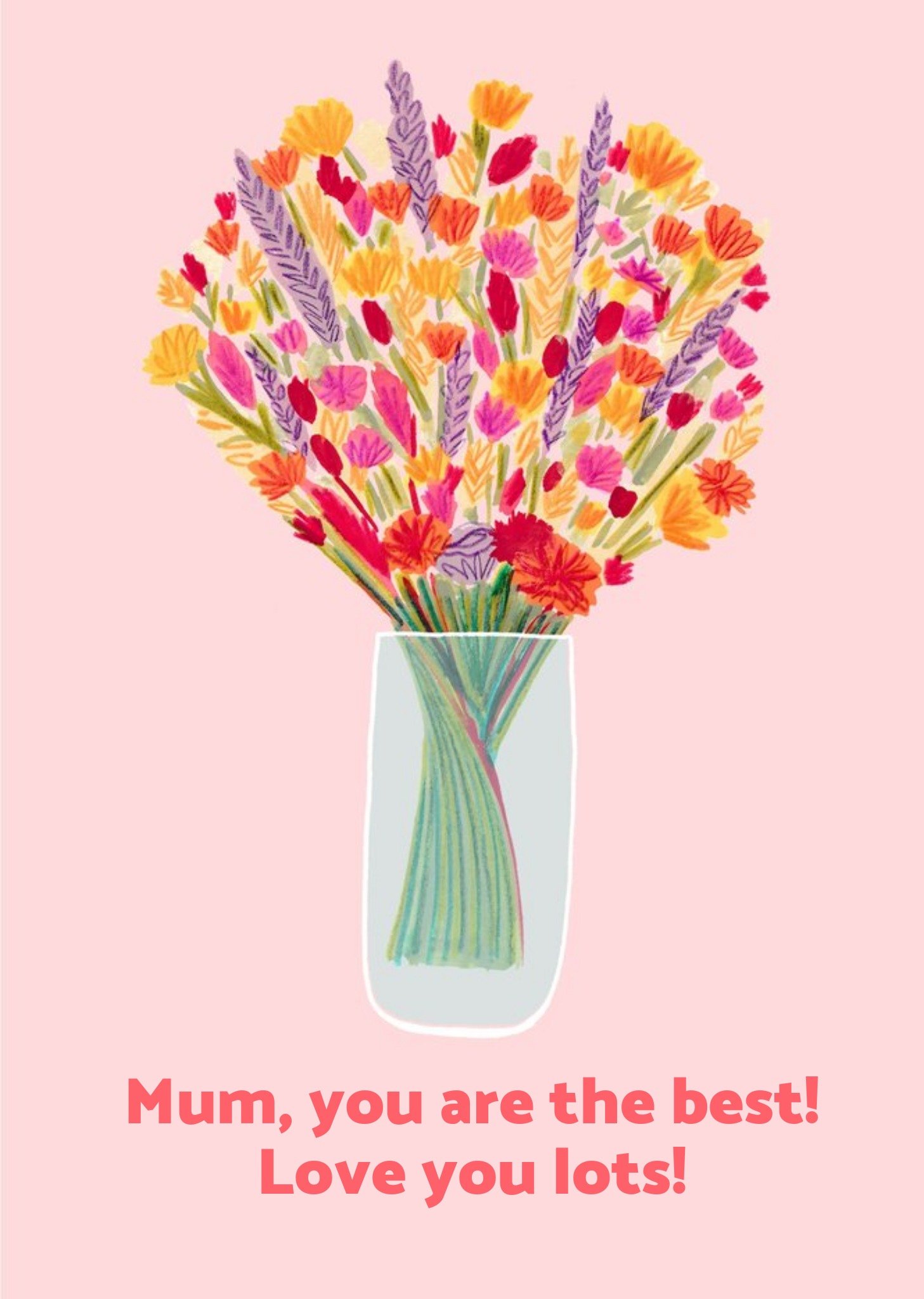 Moonpig Cute Illustrated Bouquet Mum You Are The Best Card